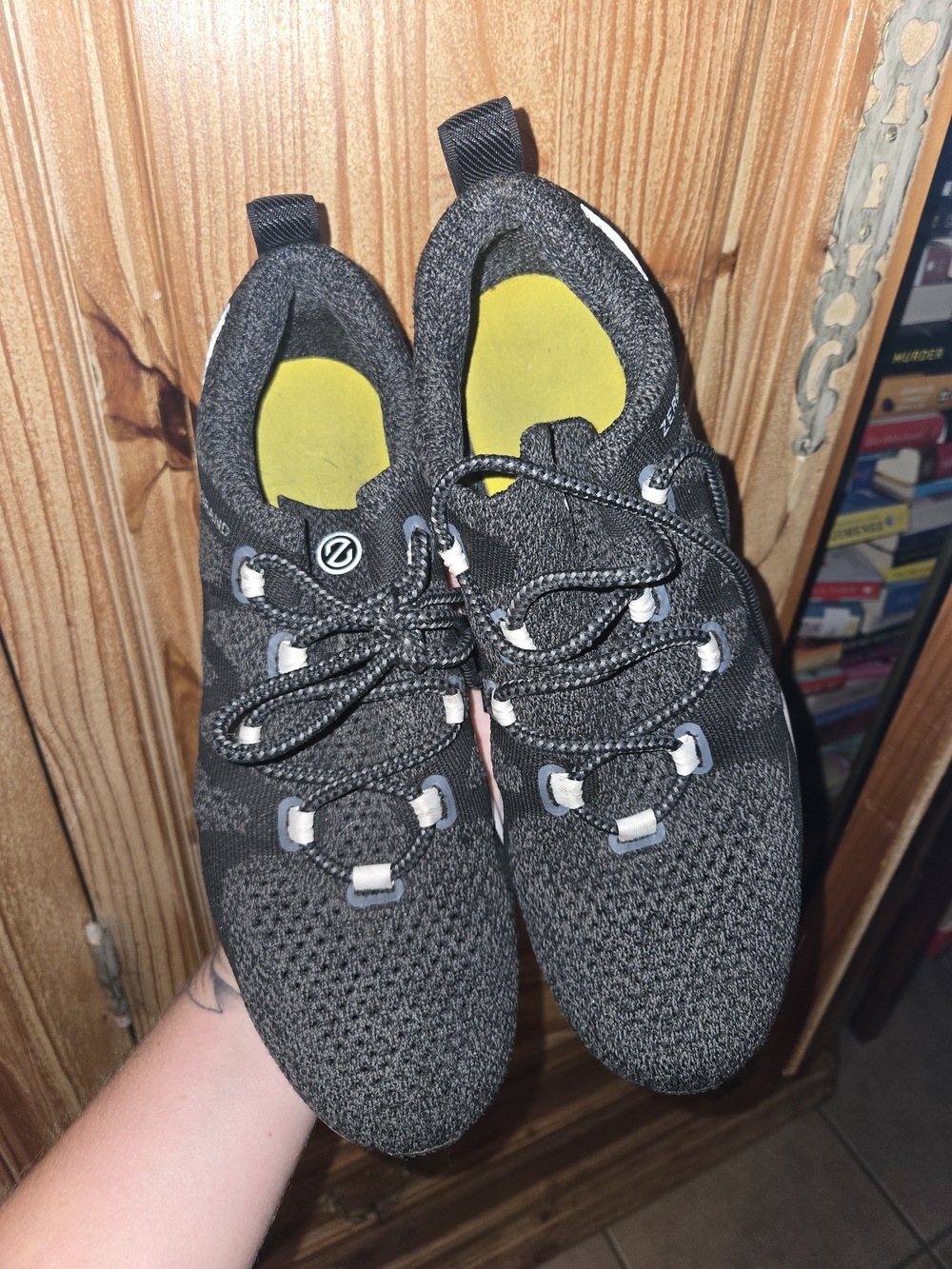 Cole Haan Black Knit Athletic Shoes with Yellow Insoles
